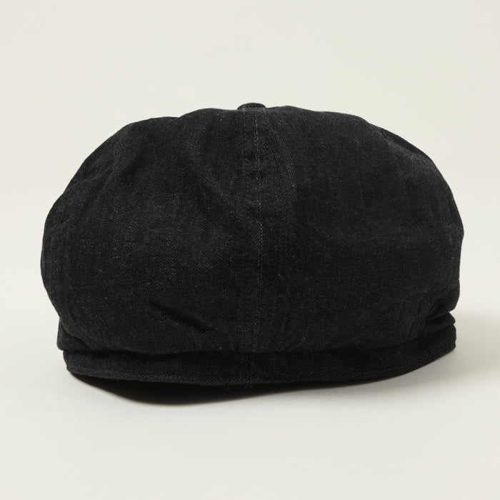 Sugar Cane 10oz Denim Applejack Cap - Black