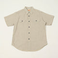 Sugar Cane Dobby Stripe Short Sleeve Work Shirt - Off White