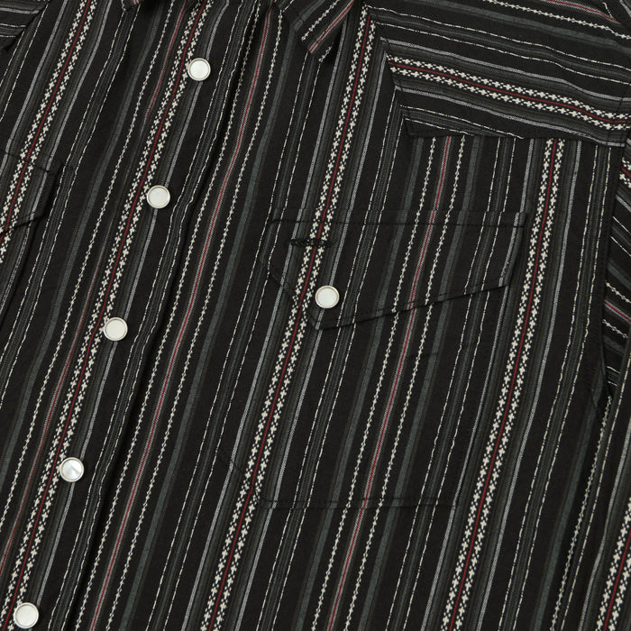 Sugar Cane Indigo Dobby Western Shirt - Black