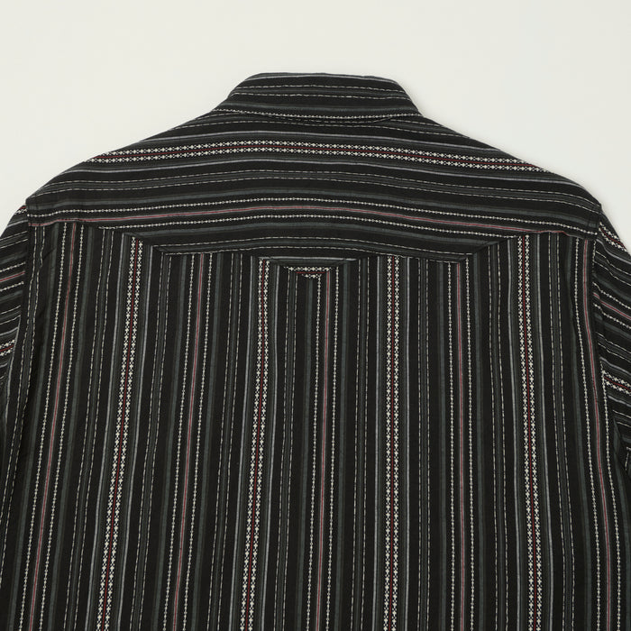 Sugar Cane Indigo Dobby Western Shirt - Black