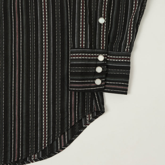 Sugar Cane Indigo Dobby Western Shirt - Black