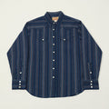 Sugar Cane Indigo Dobby Western Shirt - Navy