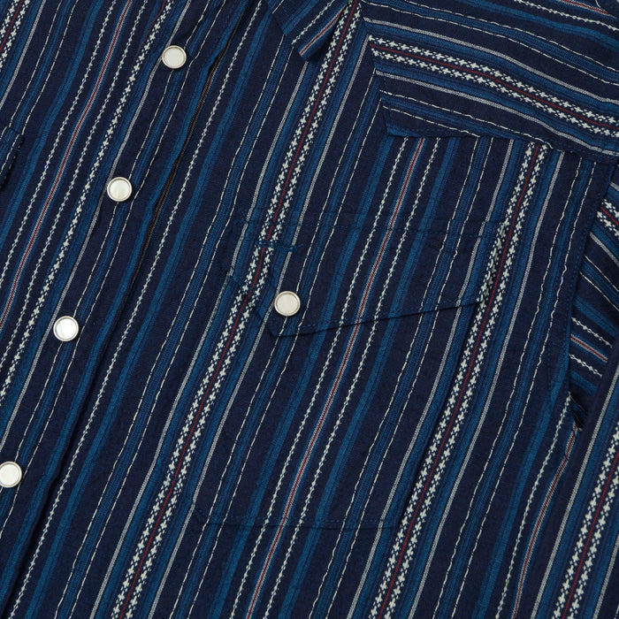 Sugar Cane Indigo Dobby Western Shirt - Navy