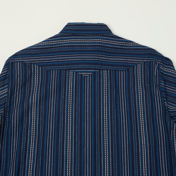 Sugar Cane Indigo Dobby Western Shirt - Navy