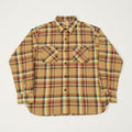 Sugar Cane Large Check Work Shirt - Beige
