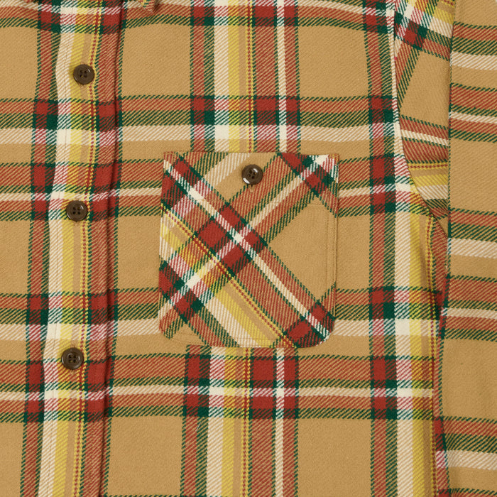 Sugar Cane Large Check Work Shirt - Beige