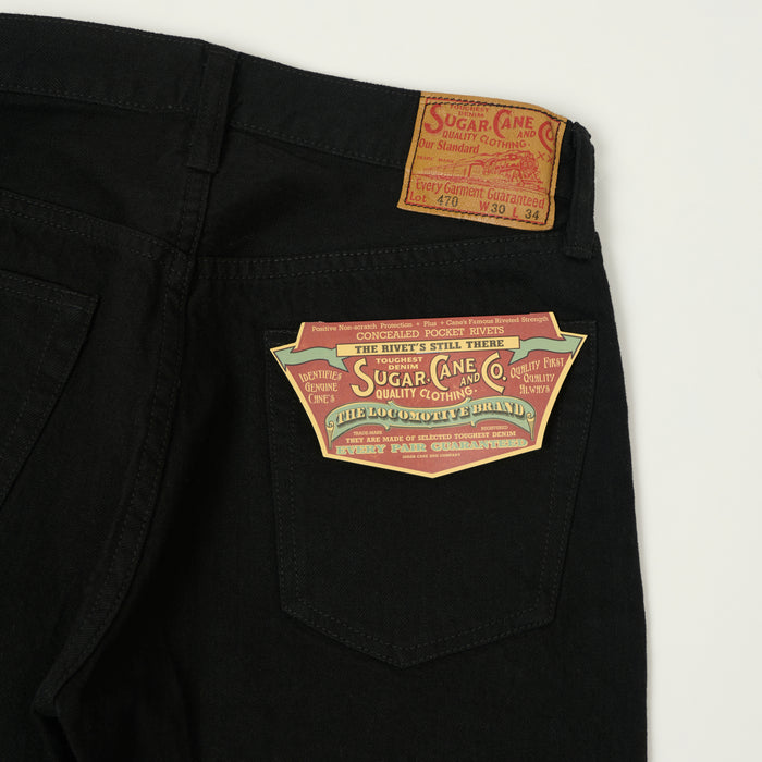 Sugar Cane 'Type III Model' 13oz Slim Straight Jeans - Black