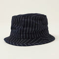 Sugar Cane Wabash Stripe Porkpie Hat - Indigo