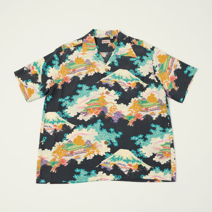 Sun Surf 'Arashiyama' Short Sleeve Hawaiian Shirt - Black