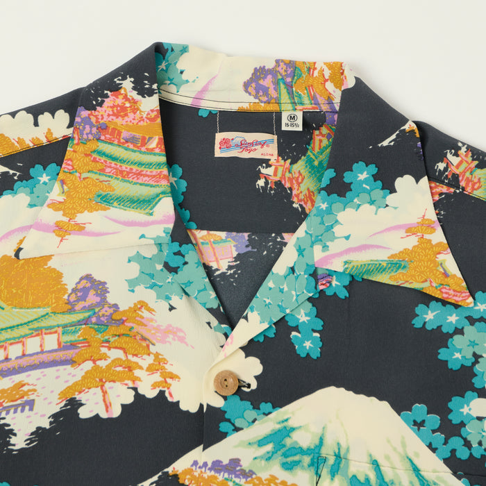 Sun Surf 'Arashiyama' Short Sleeve Hawaiian Shirt - Black