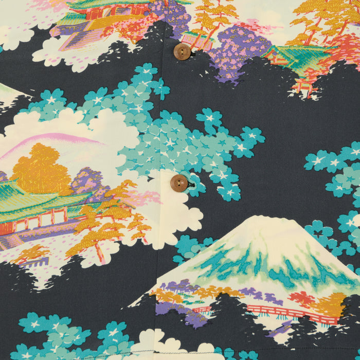 Sun Surf 'Arashiyama' Short Sleeve Hawaiian Shirt - Black
