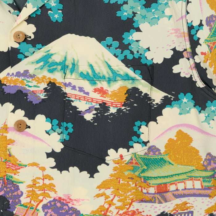Sun Surf 'Arashiyama' Short Sleeve Hawaiian Shirt - Black