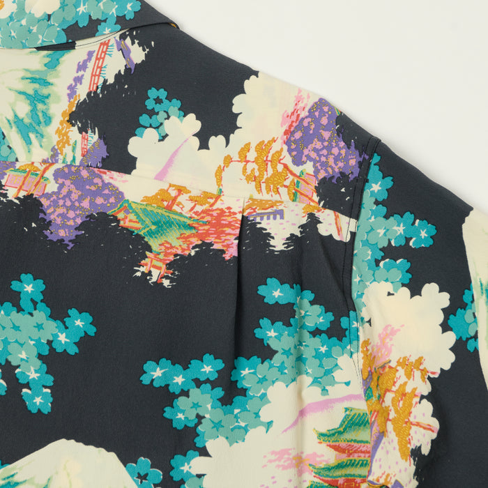 Sun Surf 'Arashiyama' Short Sleeve Hawaiian Shirt - Black