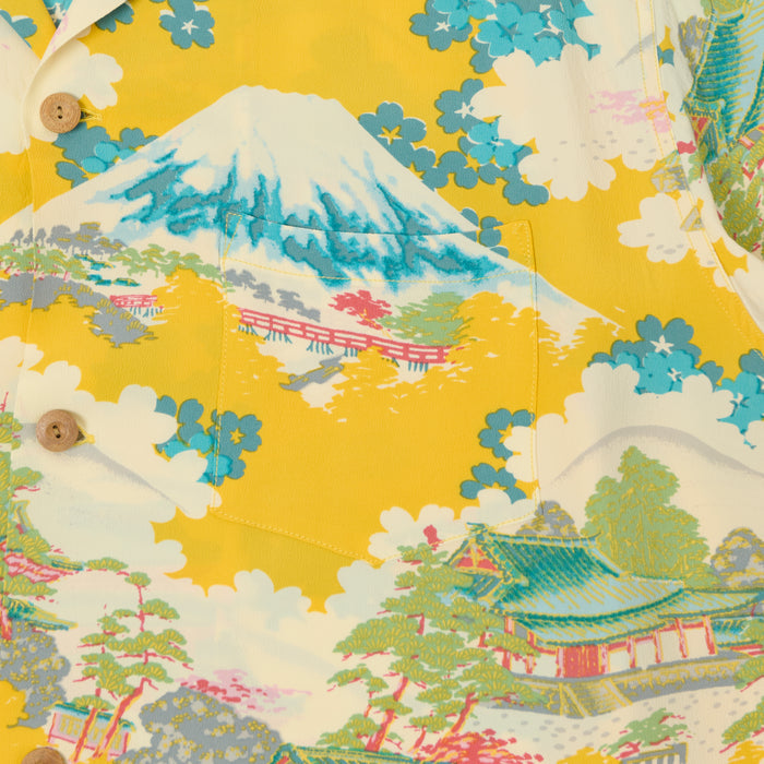 Sun Surf 'Arashiyama' Short Sleeve Hawaiian Shirt - Yellow