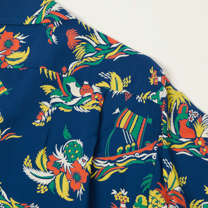 Sun Surf 'Island Trip' Short Sleeve Hawaiian Shirt - Navy