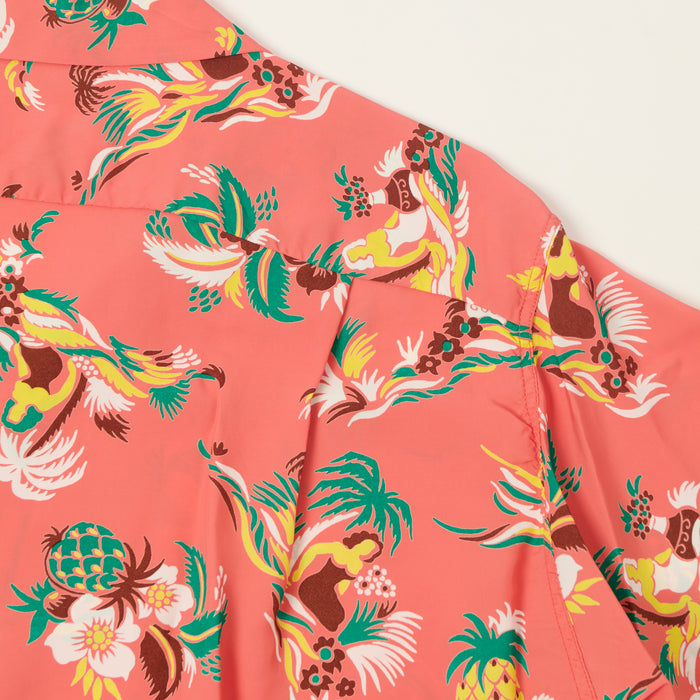 Sun Surf 'Island Trip' Short Sleeve Hawaiian Shirt - Red
