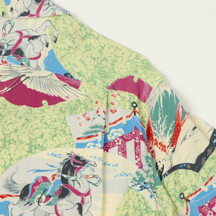Sun Surf 'Koi' Short Sleeve Hawaiian Shirt - Green