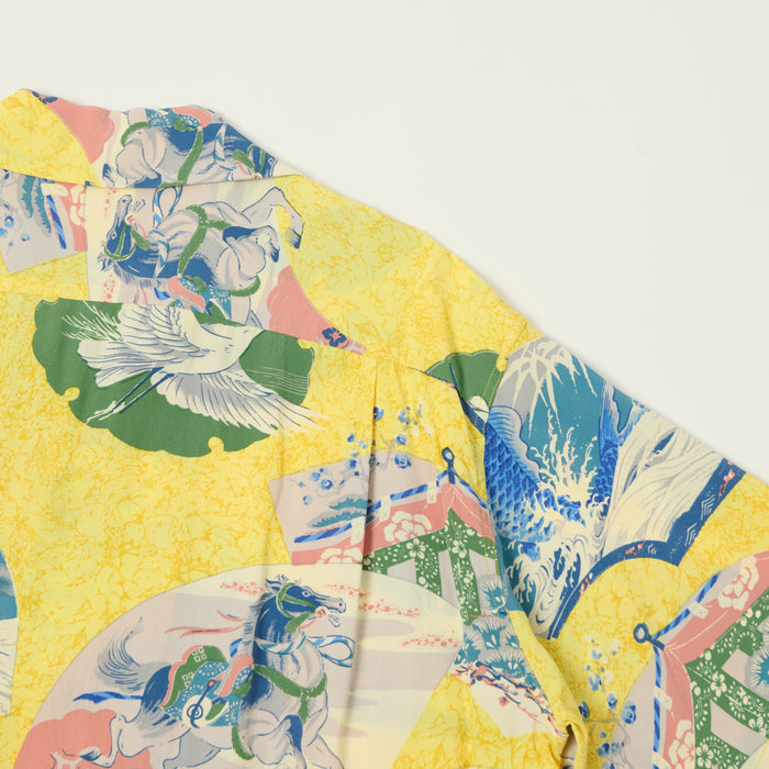 Sun Surf 'Koi' Short Sleeve Hawaiian Shirt - Yellow