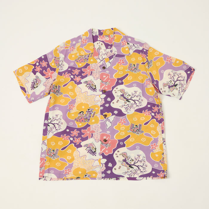 Sun Surf 'Paradise Hula' Short Sleeve Hawaiian Shirt - Purple