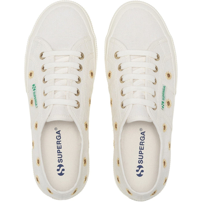 Superga Embroidery Linen Sunflower Linen Women's White Trainers