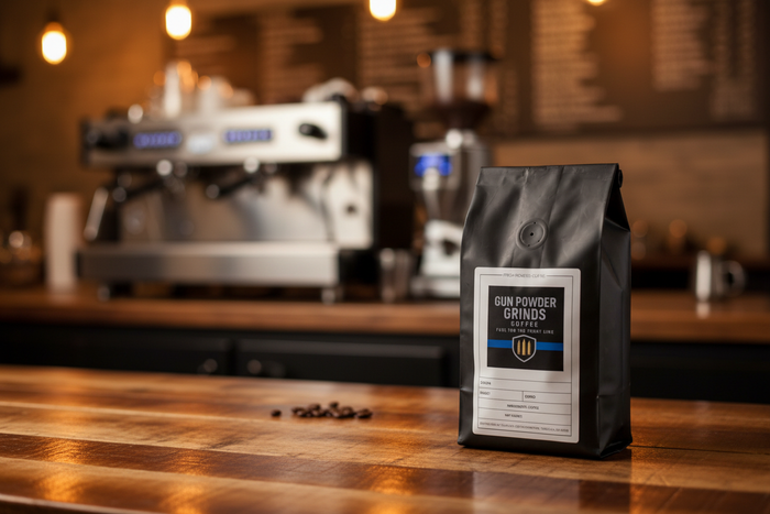 Gun Powder Grinds Tanzania in coffee shop