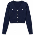 Theme Mickey Lighter Navy with Heart Diamond Buttons Sweater Cardigan