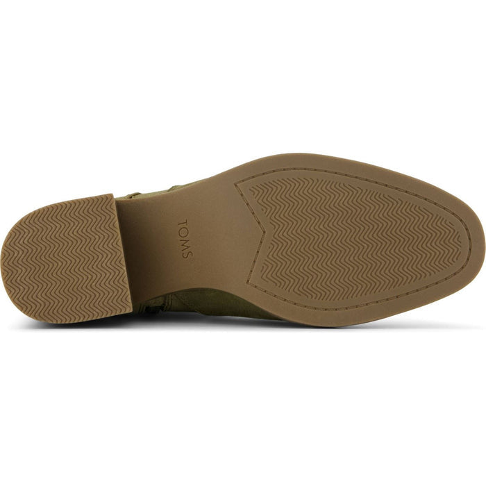 TOMS Delilah Heeled Suede Women's Khaki Heeled Ankle Boots