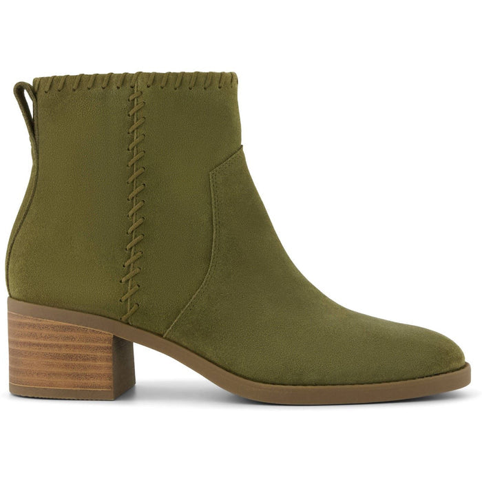 TOMS Delilah Heeled Suede Women's Khaki Heeled Ankle Boots