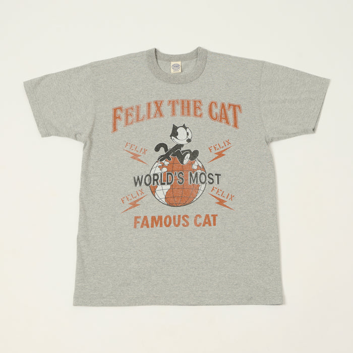 TOYS McCOY Felix The Cat 'World Famous' T-Shirt - Grey Melange