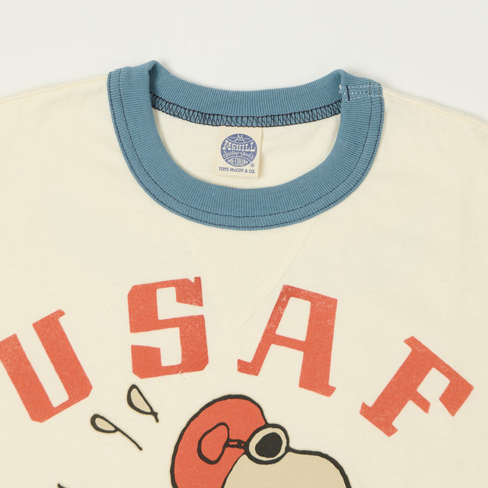 TOYS McCOY 'Snoopy USAF Flying Ace' Ringer T-Shirt - Off White