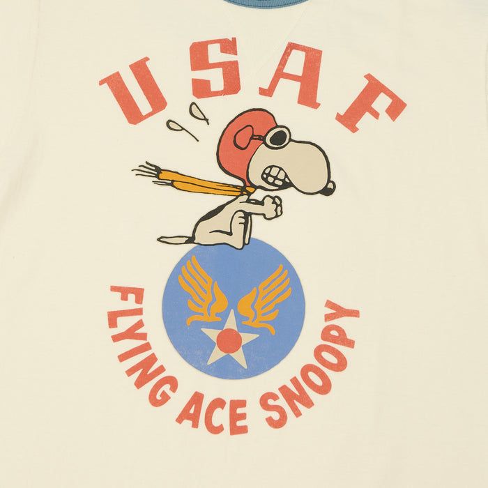 TOYS McCOY 'Snoopy USAF Flying Ace' Ringer T-Shirt - Off White