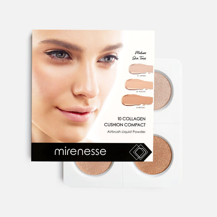 MIRENESSE PACK FOUNDATION 10 Collagen Cushion Foundation Concealer Contour  8 Shades Trial Trio