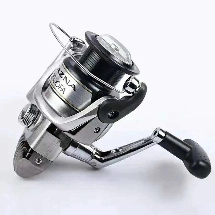 Mandotos UltraSmooth spinning reel with ergonomic handle and durable metal body for smooth fishing performance.