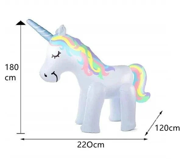 Mandotos Unicorn Magic Water Sprayer with colorful unicorn design, perfect for fun water play and outdoor activities.