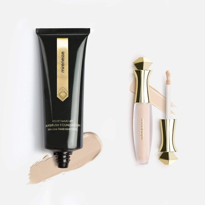 MIRENESSE PACK AON 0.095kg / 3.35oz / 13. Vanilla Velvet Maxilift Airbrush 18hr Foundation + 24hr Concealer Mini