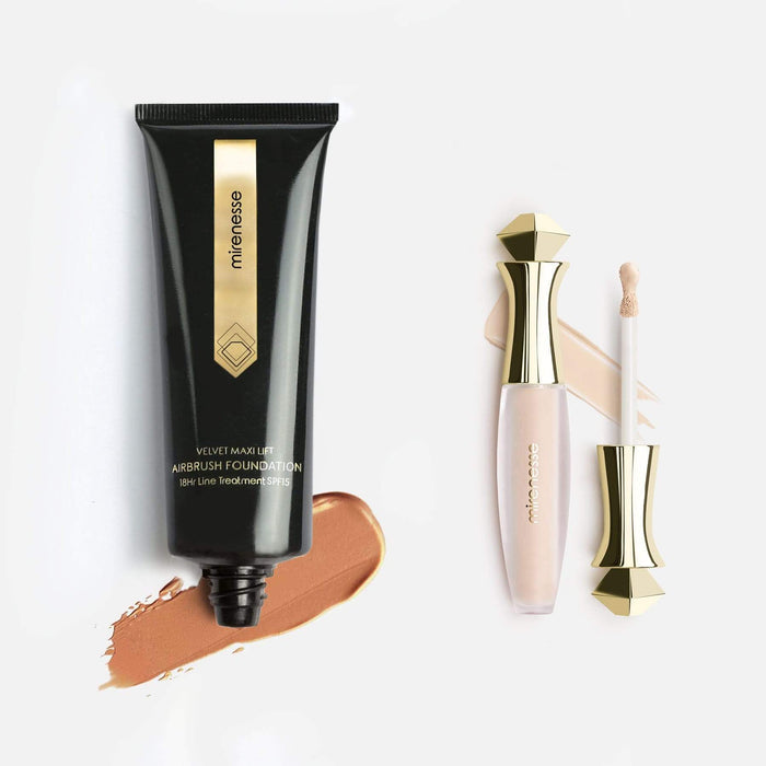 MIRENESSE PACK AON 0.095kg / 3.35oz / 27. Cinnamon Velvet Maxilift Airbrush 18hr Foundation + 24hr Concealer Mini