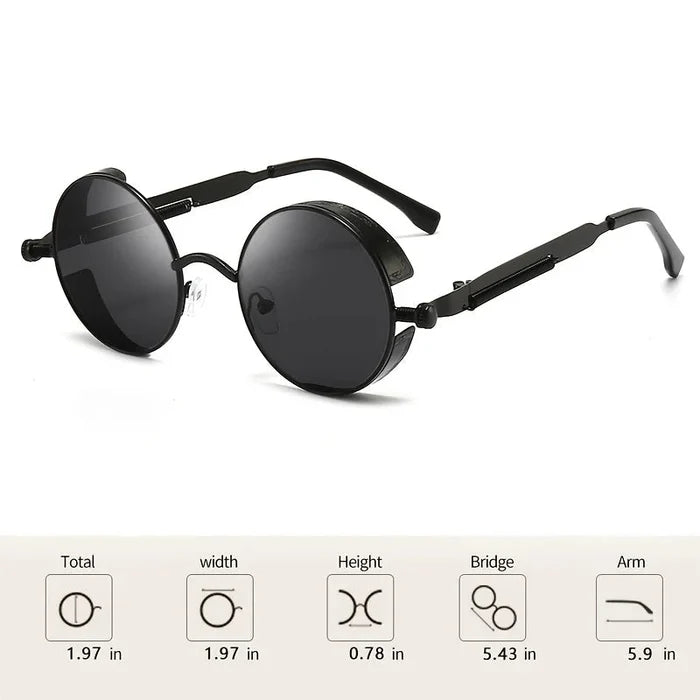 Vintage punk street style sunglasses by MANDOTOS INTERNATIONAL, windproof unisex hip hop sunglasses with bold personality.