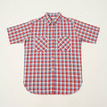 Warehouse & Co 3056 Duck Digger Short Sleeve Check Shirt - Red/Sax