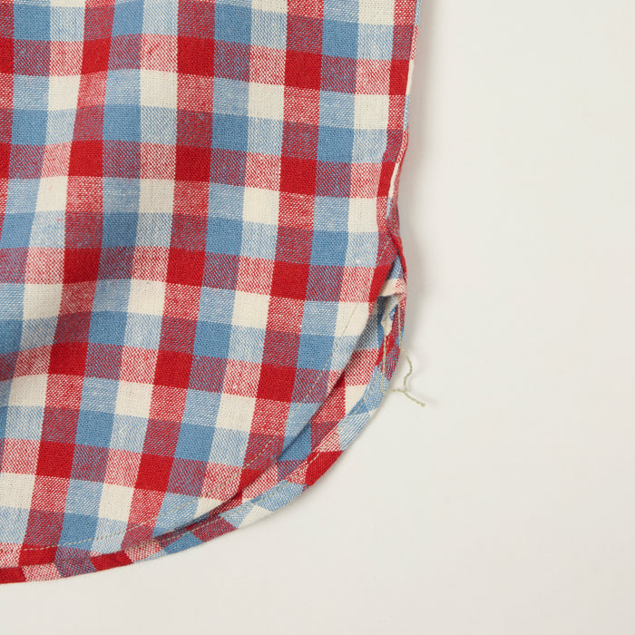 Warehouse & Co 3056 Duck Digger Short Sleeve Check Shirt - Red/Sax