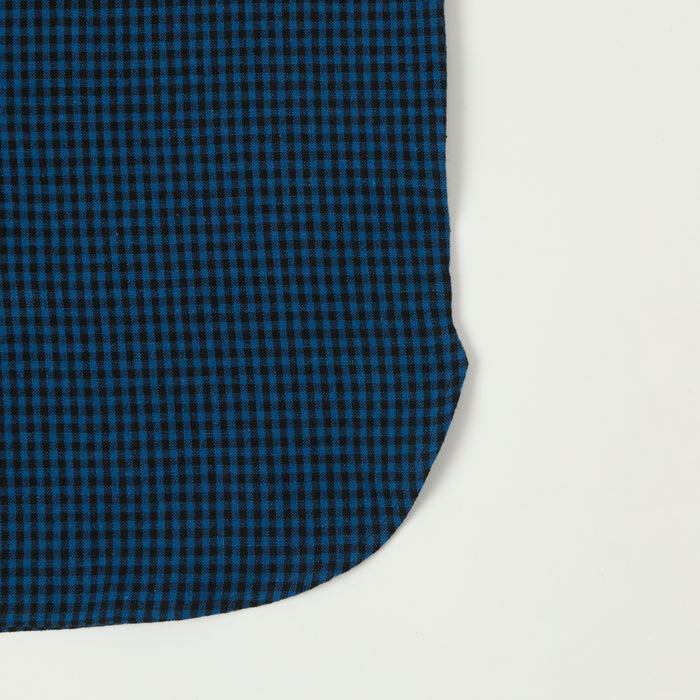 Warehouse & Co 3056 Duck Digger Short Sleeve Gingham Shirt - Blue