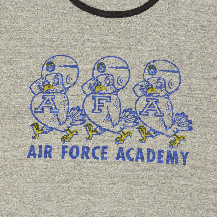 Warehouse & Co 4059 'Air Force Academy' Ringer T-Shirt - Heather Grey/Black
