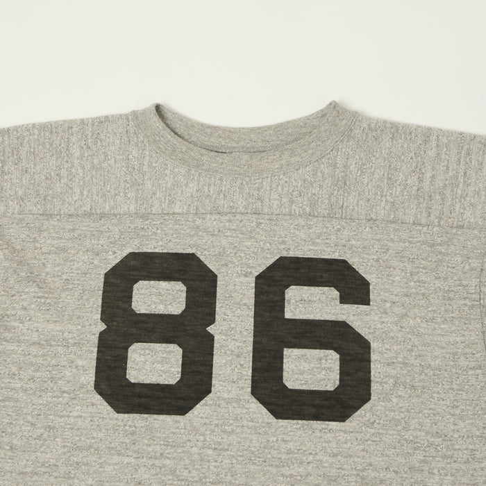 Warehouse & Co 4063 'No. 86' 3/4 Sleeve Football Tee - Heather Grey