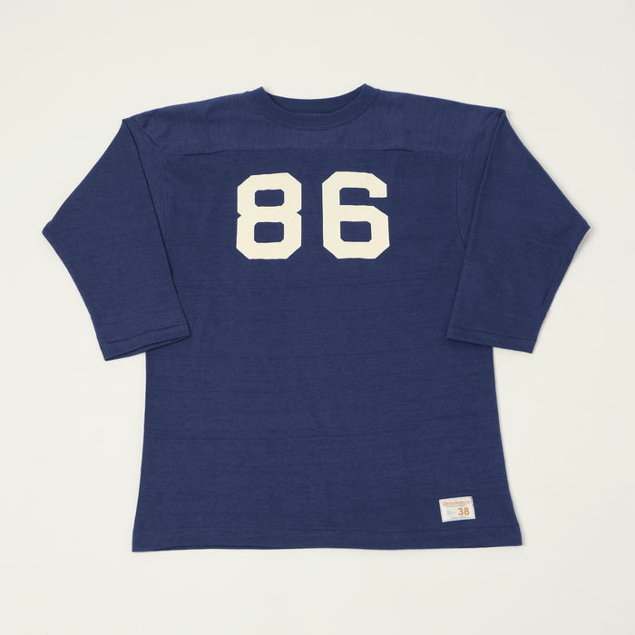 Warehouse & Co 4063 'No. 86' 3/4 Sleeve Football Tee - Navy