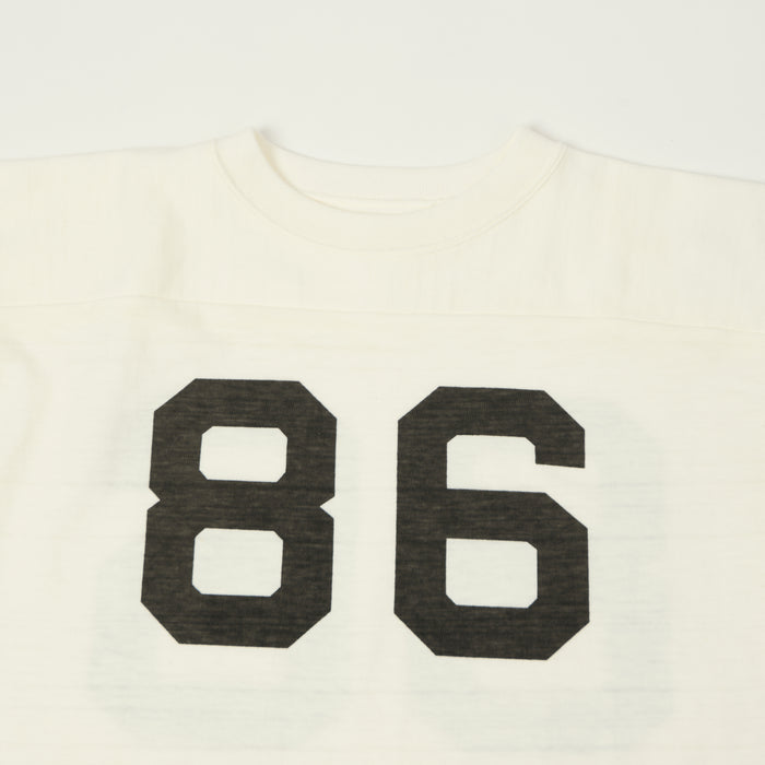 Warehouse & Co 4063 'No. 86' 3/4 Sleeve Football Tee - Off White