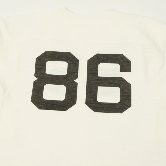 Warehouse & Co 4063 'No. 86' 3/4 Sleeve Football Tee - Off White