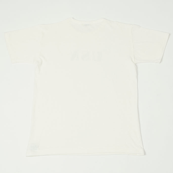 Warehouse & Co 4091 Duck Digger 'USN' Skivvy T-Shirt - Off White