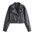 Mandotos washed faux leather jacket with a classic cut, featuring a smooth texture and stylish design for a modern look.