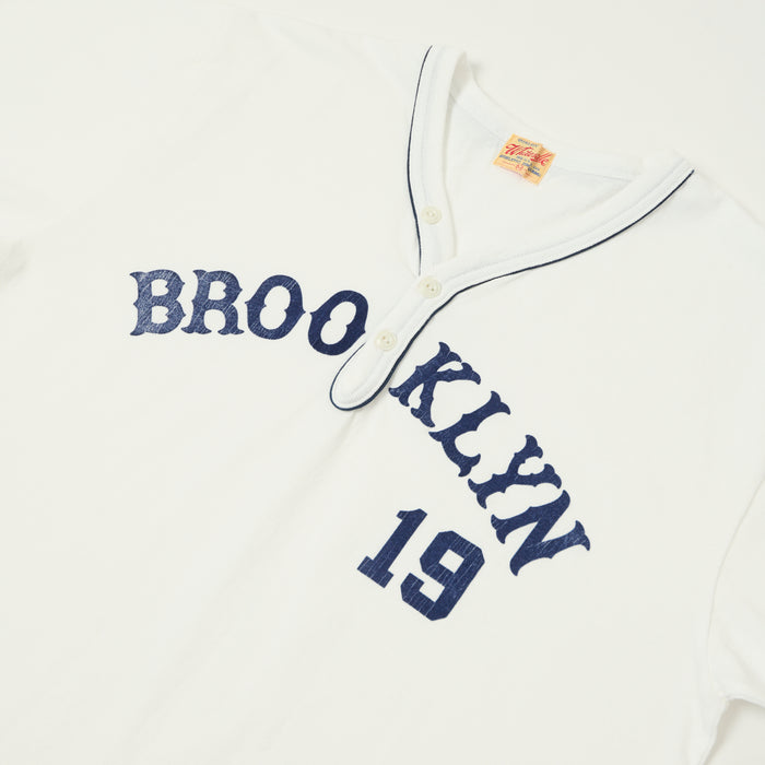 Whitesville 'Brooklyn' Baseball Henley T-Shirt - White