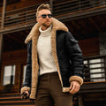 Mens winter military fleece jacket with fur collar, tactical army style, warm coat by MANDOTOS, designed for cold weather and outdoor wear.