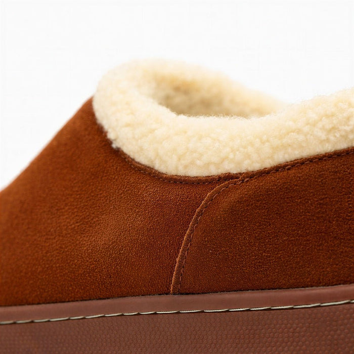 Cozy women's suede slipper from Bread's Ashton Edition with soft, plush interior and stylish design for comfortable indoor wear.
